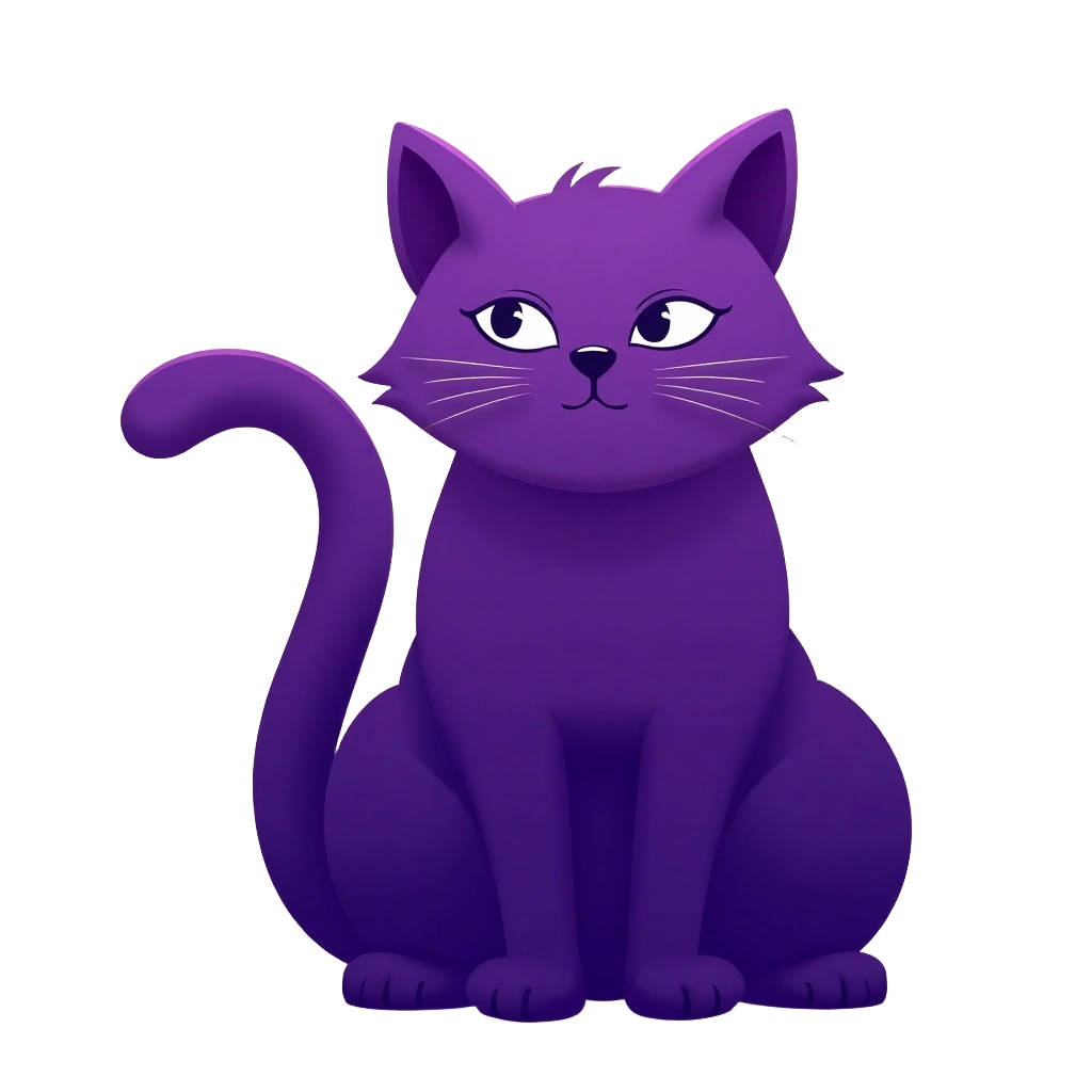 Purple Cat Illustration